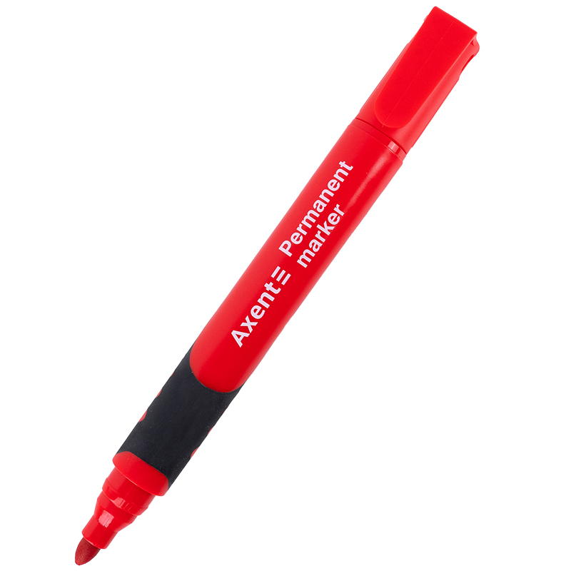 Маркер Axent Permanent Comfort Grip 2542-06-A, 2 мм, круглий червоний